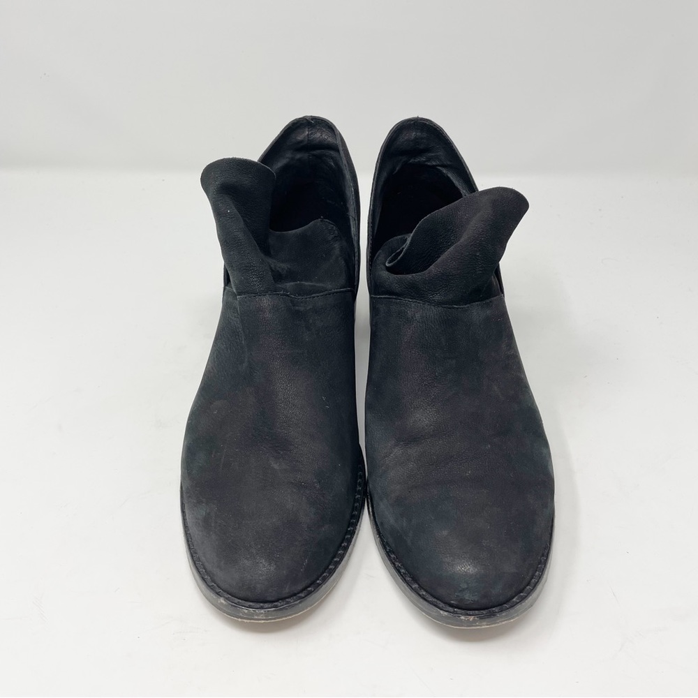 Eileen Fisher Leaf Black Nubuck Booties 10 - Picture 2 of 9